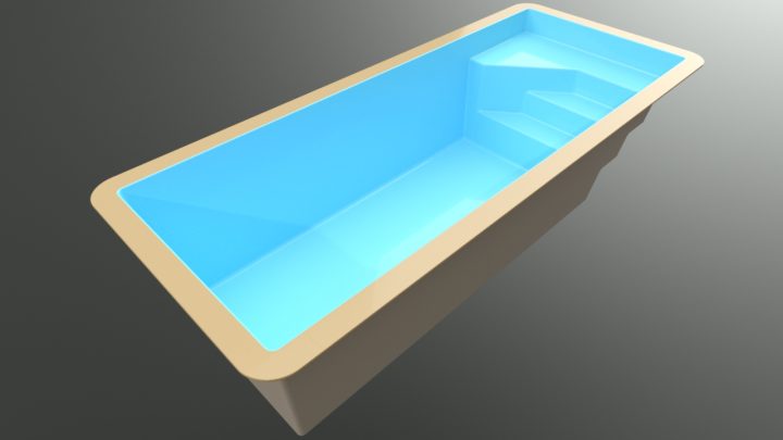 INFINITY SLIM pool – IBIZA model, narrow fiberglass pool for compact outdoor spaces